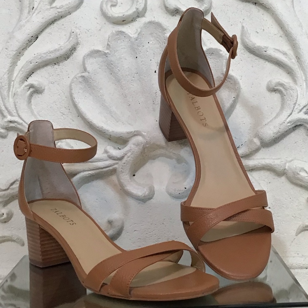 Talbots Mimi Cross Band Block Heel Sandal